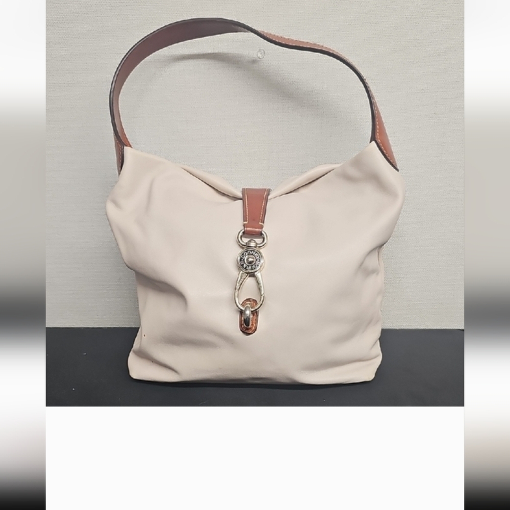 Dooney And Bourke Cream Leather Shoulder Bag